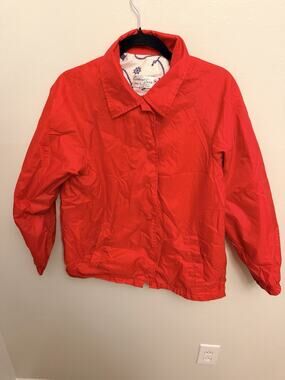 Vintage CURRENT SEEN Red Nylon Windbreaker Jacket - Nautical Cotton Lining - M